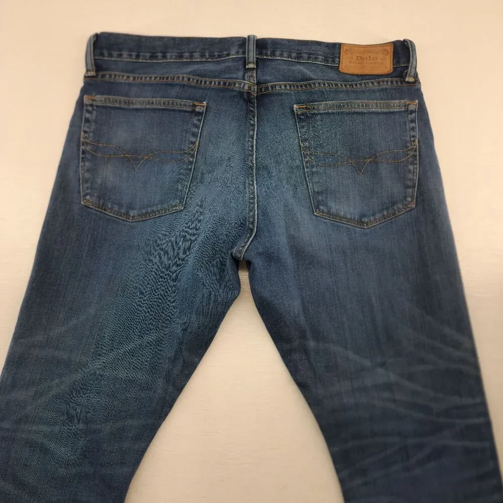 Polo Ralph Lauren 36x30 | Varick Slim Straight Leg Jeans Medium‎ Wash Distressed
